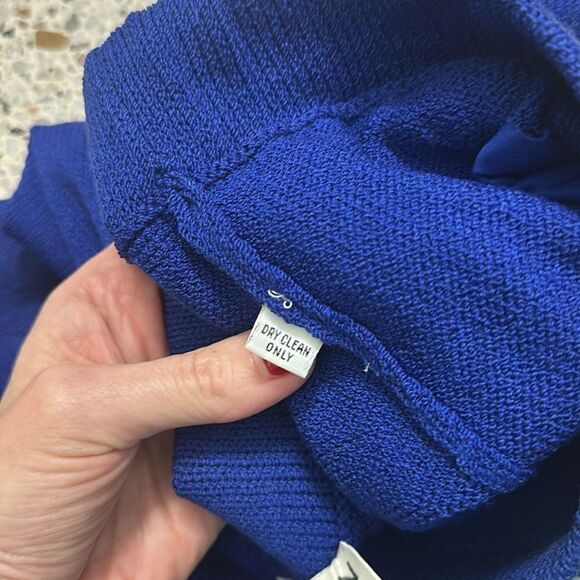 St John Separates dark royal blue knit al blue knit high rise shorts short 6 - Picture 6 of 7